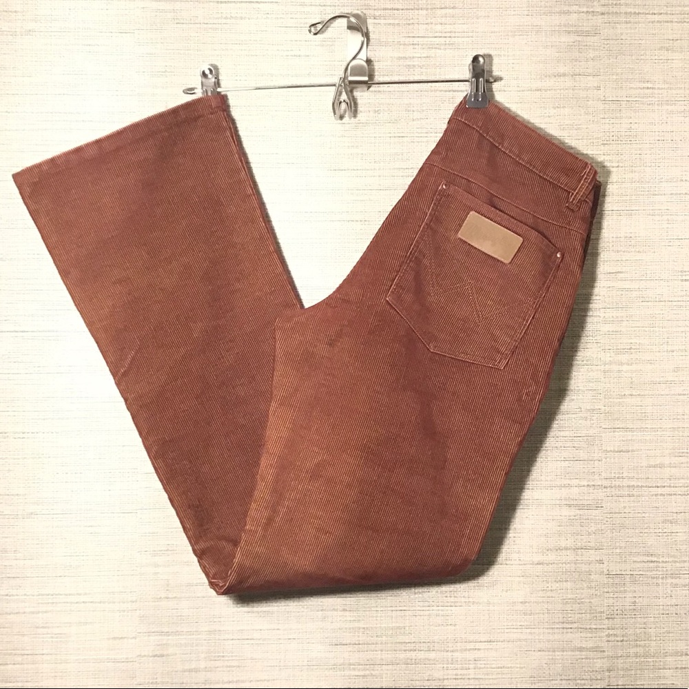 Wrangler Rust Brown Bootcut Corduroy Jeans